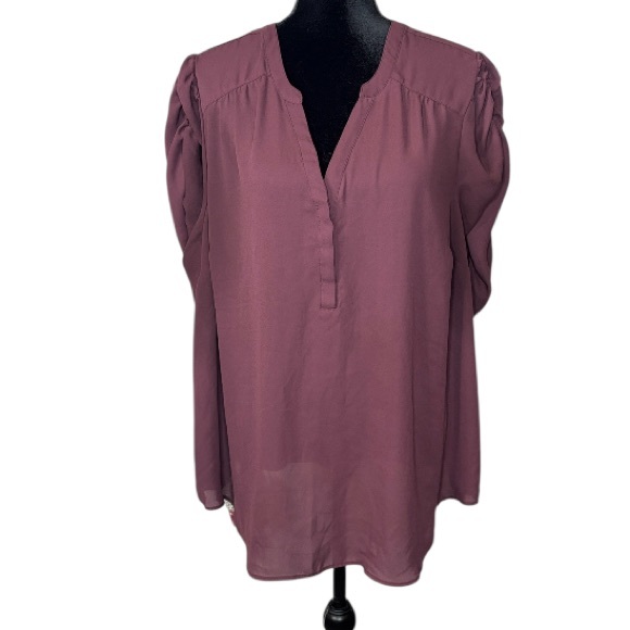 TORRID - “Harper-Georgette” Elegant Mauve Flowy Women's Top - Size 3X - Picture 3 of 11